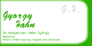 gyorgy hahn business card