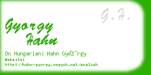 gyorgy hahn business card